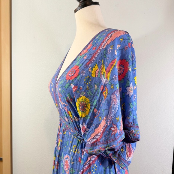 Spell Lovebird Half Moon Gown Deep Sky Blue Maxi Dress Size M Boho Festival - Picture 8 of 15